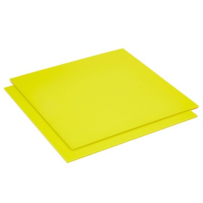 Okuna Outpost 2 Pack Yellow Acrylic Plexiglass Sheet, Craft Supplies (3mm, 12x12 Inches)