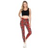 Slickblue Women's Long Yoga Leggings, High Waist, Banded Lined, Tie Dye Printed Knit, Red, One Size - 2 of 4