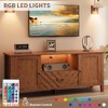 Television Stands for Living Room Entertainment Center w/Lights, Stands for 65 Inch Tv, TV Console Table w/2 Storage and 1 Drawer - 4 of 4