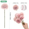 Unique Bargains Plastic Silk Durable Artificial Chrysanthemum Ball Flowers 11" - 3 of 4