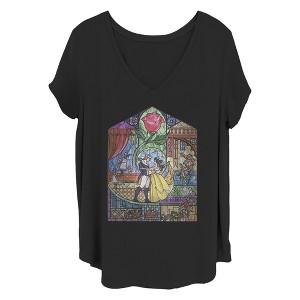 Women's Disney Glass Rose Beauty T-Shirt - 1 of 4