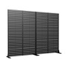 MAYEERTY Room Divider Screen Louvered Classic Brown Galvanized Sheet 72x47x16in 6-Piece Set 3-Piece Set - 3 of 4