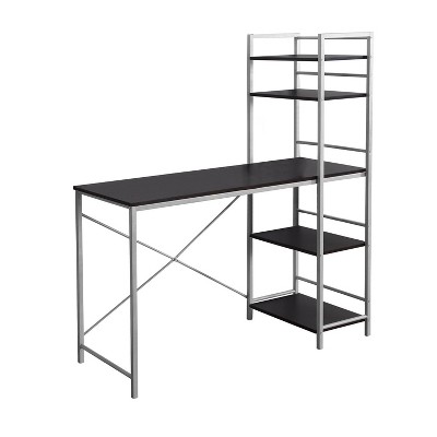 Monarch Specialties Computer Desk Home Office Laptop Storage Shelves 48InchL Work Metal Laminate Brown Grey Contemporary Modern