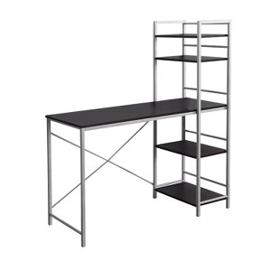 Monarch Specialties Computer Desk Home Office Laptop Storage Shelves 48InchL Work Metal Laminate Brown Grey Contemporary Modern - 1 of 4