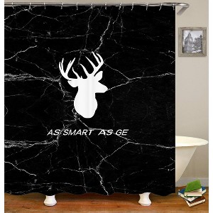 Deer Silhouette Shower Curtains for Bathroom Waterproof Fabric Bath Curtain Durable Soft Stylish Bathroom Decor 72x72 Inch - 1 of 1