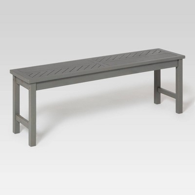 Slatted Chevron Acacia Wood Patio Bench - Saracina Home