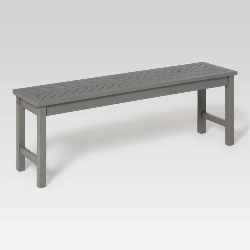 Coro Chevron Slatted Patio Bench Gray Wash Saracina Home Ibt Shop