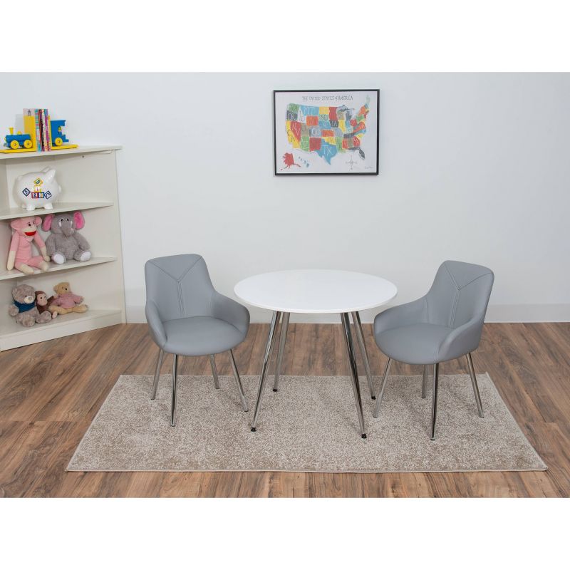 Kids' Table with 2 Modern Upholstered Chairs - Gift Mark, 2 of 6
