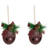 Northlight Jingle Bell "Joy" Disc Christmas Ornaments - 5" - Maroon - Set of 2 - 3 of 4