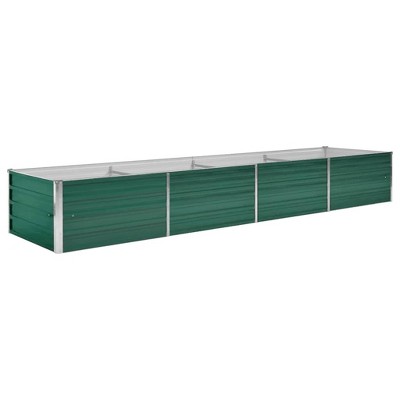Green Galvanized Steel Outdoor Raised Garden Bed, 126" x 31.5"