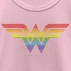 Girl's Wonder Woman Rainbow Classic Logo T-Shirt - 2 of 4