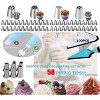 Professional Cake Decorating Kit w/3 Springform Pans, Rotating Turntable, 54 Icing Tips & Russian Nozzles, Chocolate Molds for Baking - 3 of 4