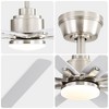 Gulches 52-Inch Smart Ceiling Fan With Lights 6 Wind Speed With 8 Black ABS Blades Voice Remote Fan For Bedroom etc - 3 of 4