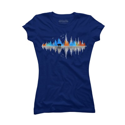 Junior's Design By Humans Sounds of Nature Color Tree Notes By NomAdartStudio T-Shirt