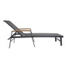 Aluminum Outdoor Chaise Lounge Chair with Mesh Seating,Adjustable Patio Lounge Chair for Pool,Backyard Lounge Chair with 5 Positions-Coolbibila - 3 of 4