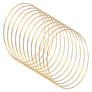Unique Bargains Metal Electroplating Macrame Crafting Crafts Hoop 12 Pcs - 1 of 4