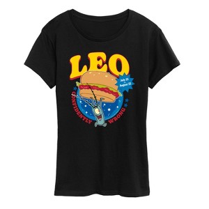 Women's - Spongebob Squarepants - Plankton Leo Astrology Short Sleeve Graphic T-Shirt - 1 of 4