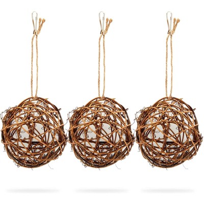 Farmlyn Creek 3 Pack Hanging Bird Toys for Hummingbirds, Foraging Nester Toy (4 In)