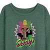 Women's - LOL Surprise! - Sways Spray Paint Lightweight French Terry Wide Neck Long Sleeve Shirt - 2 of 4