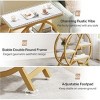 Syemin End Tables 3-Tier Narrow End Table with Storage, Modern Marble Sofa Side Table, Design Geometric Accent Table, Brown, 25.59"*11.81"*25.59" - 4 of 4