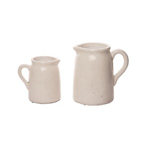 Transpac Ceramic White Everyday Ivory Jar Set of 2 - 1 of 2