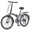 CAVINAS 24" Folding Bike with Steel Frame, 7-Speed City Bicycle with Rear Shelf and Mudguard, Portable Commuter Bike for Adults - 2 of 4