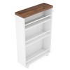 Resenkos Kitchen Island Cart, Serving Utility Carts,4-Tier Storage Cart, Slim Rolling Narrow Kitchen Cart for Small Place,White - 3 of 4