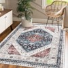 Faux Wool Vintage Diamond Pattern Area Rug Machine Washable Foldable Ultra Thin Non Slip Stain Resistant Pet Friendly Carpet - 3 of 4