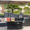 Garden Comfort Rectangle Steel Outdoor Fire Pit Table Hammered Black: Propane Fueled, 50,000 BTU Output, 24" Height - 3 of 4