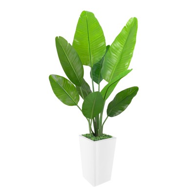 Artificial Tree in Pot with Realistic Leaves & Natural Wood Trunk
