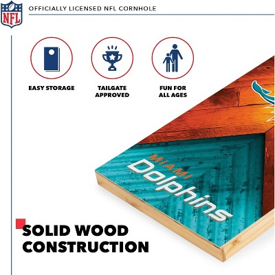 Miami Dolphins 2'x4' Wood Cornhole Set with Bean Bags