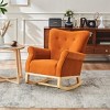 Modern Rocking Chair, Upholstered Accent Chair For Bedroom, Small Contemporary Rocking Chair Wood, Rocking Chair Recliner-Cuddlewood - 3 of 4