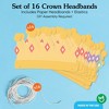 Big Dot of Happiness Paper Crown Headbands for Kids Prince or Princess Birthday Party, DIY Royal Crowns Party Hat Favors, 16 Count - 3 of 4