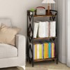 KTMBDW Book Shelf, 3 Tier Bookcase, Modern Bookshelf for CDs, Movies, Industrial Corner Storage Organizer for Bedroom, Home Office ,Living Room, Brown - 2 of 4