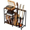 MOEPISY Record Player Stand, 3 Tier Guitar Stand for Acoustic, Electric Guitar, Bass Stand Brown - 4 of 4