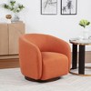 SEYNAR Modern Glam Boucle Fabric Round 360 Degree Swivel Barrel Chair Set of 2 - 2 of 4