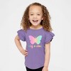 The Juniper Shop Big Sister Butterfly Toddler Flutter Sleeve Tee - 2 of 2