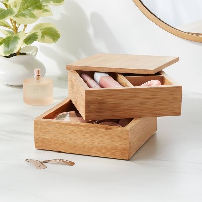 6&#34; x 6&#34; x 4&#34; Square Swivel Hinge Bamboo Countertop Organizer - Brightroom&#8482;_2