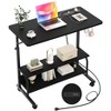 Aheaplus Adjustable Computer Desk, 32 Inch Manual Standing Desk with Storage Shelf, Charging Station - 2 of 4