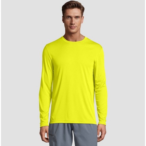 Forretningsmand Fjendtlig Egen Hanes Men's Long Sleeve Cooldri Performance T-shirt - Yellow M : Target