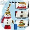 13" H Christmas Snowman Family with Red Knitted Scarf and Hat Christmas Decor, Christmas Family Snowman Figurines Ornaments Tabletop Decorations - 4 of 4
