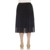 White Mark Plus Size Pleated Chiffon Midi Skirt - 3 of 4