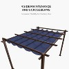 PURPLE LEAF Outdoor Metal Pergola with Retractable Canopy Patio Shade Cover for Garden Pool Yard Brown Aluminum Frame - 2 of 4