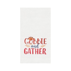 C&F Home Gobble & Gather Embroidered & Waffle Weave Kitchen Towel - 1 of 4