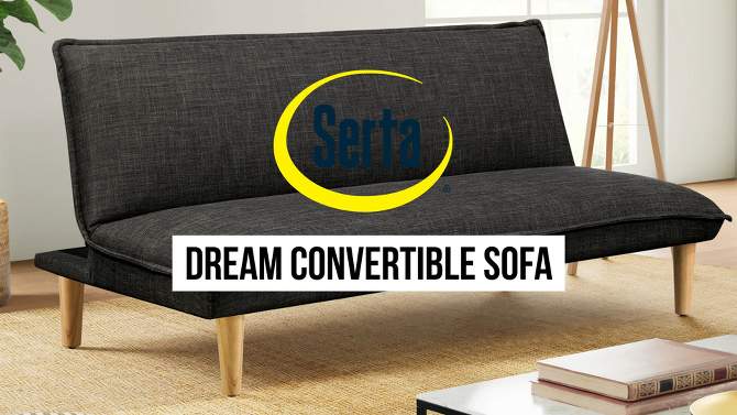 Serta Pinetop Convertible Sofa Black, 2 of 14, play video