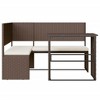 vidaXL Patio L-Shaped Sofa & Table Set - Brown Poly Rattan with Cream Cushions, Steel Frame, Comfortable Outdoor Seating for Garden/Terrace - 3 of 4