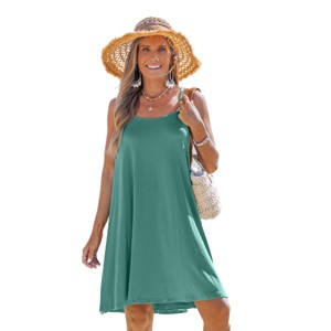 Women's Emerald Crochet Lace Tank Cover Up Dress for Beach Getaways - Cupshe - 1 of 4