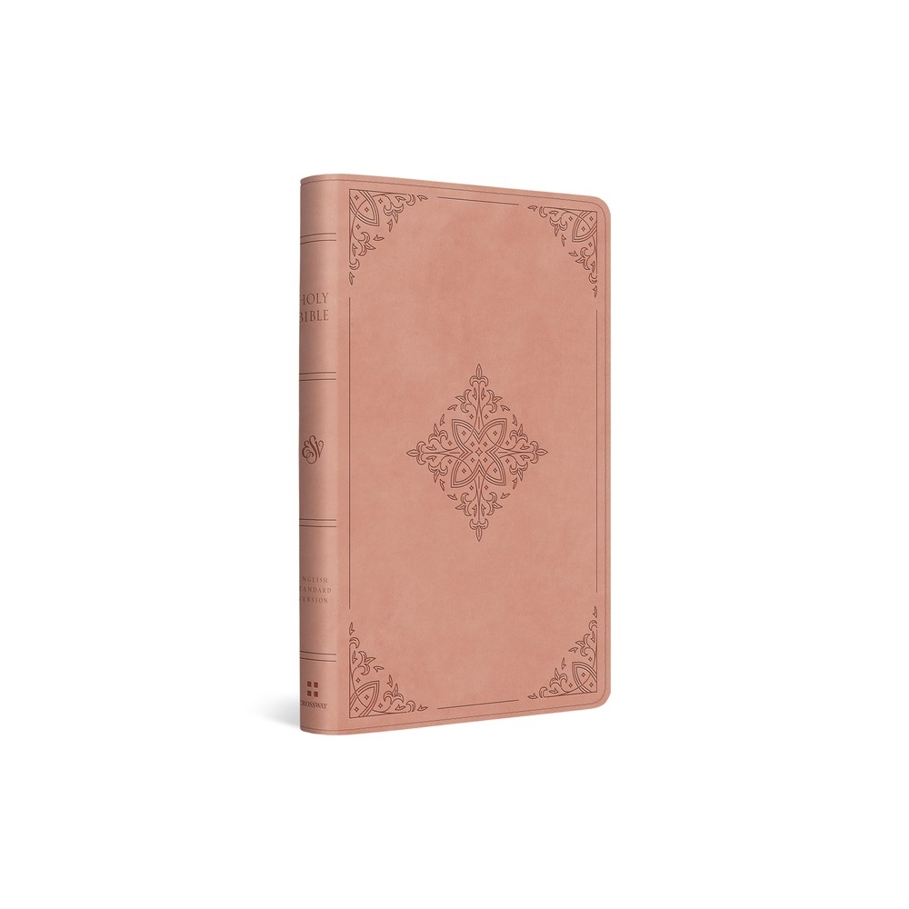 ESV Large Print Thinline Reference Bible, Red Letter (Trutone, Blush Rose, Fleur-De-Lis Design) - by Esv Bibles (Leather Bound)