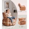 Oversized Rocker Recliner Chair - Manual PU Leather Swivel Chair with Thick Sponge Cushion, Comfort Armrests for Living Room & Bedroom - 4 of 4