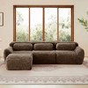 AENKYO 114" Oversized 4-Seater Sectional Sofa with Ottoman, Convertible Sleeper - No Assembly Required for Living Room Sofa, Chocolate - 3 of 4
